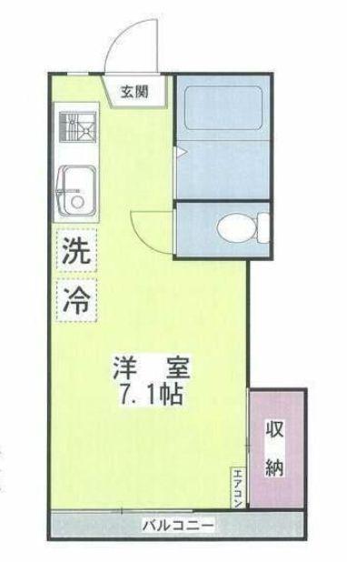 フォーブル向ヶ丘(ワンルーム/2階)の間取り写真