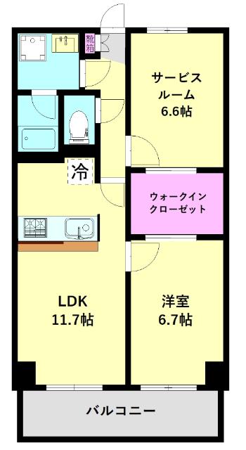 ハーモニーK(1SLDK/2階)の間取り写真