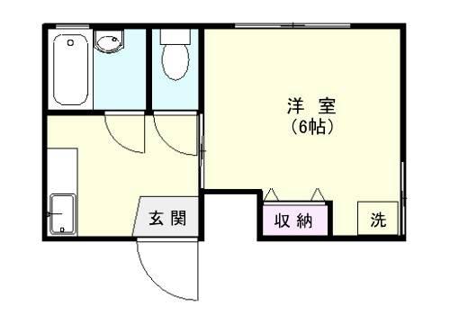 福崎ビル(1K/2階)の間取り写真