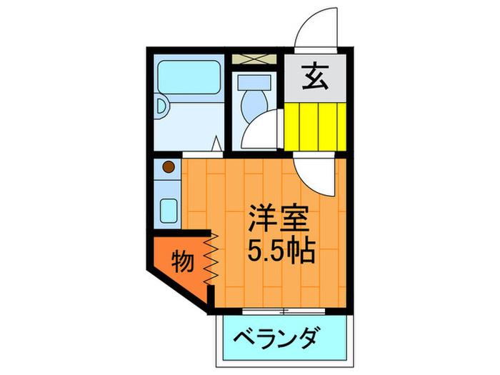 グリーンハイツHIRAOKA(ワンルーム/2階)の間取り写真