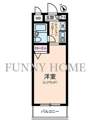 菱和パレス世田谷千歳台(ワンルーム/1階)の間取り写真