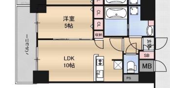 CAVANA梅田北(1LDK/8階)の間取り写真
