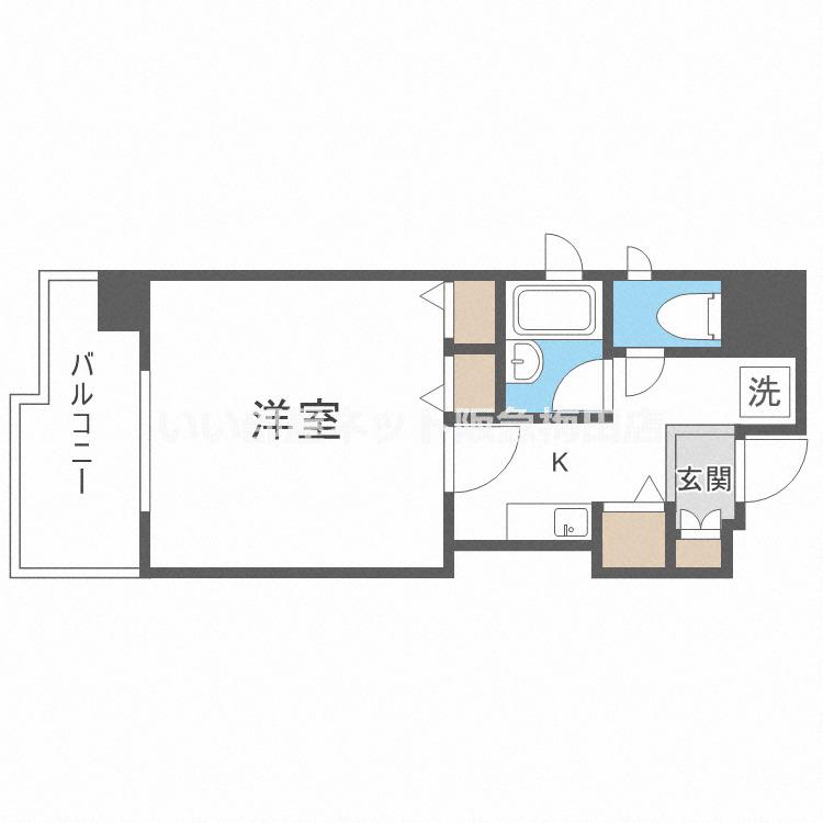 シャルマン新大阪(1K/6階)の間取り写真