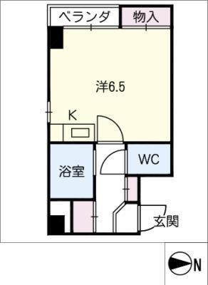 プロクシィスクエア徳川(ワンルーム/3階)の間取り写真