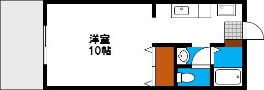 レジデンス西崎 B(1K/1階)の間取り写真