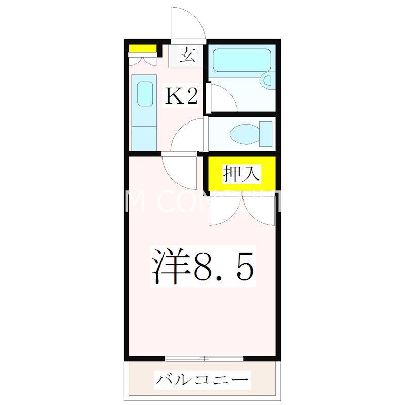 第2山元孝二ビル(1K/2階)の間取り写真