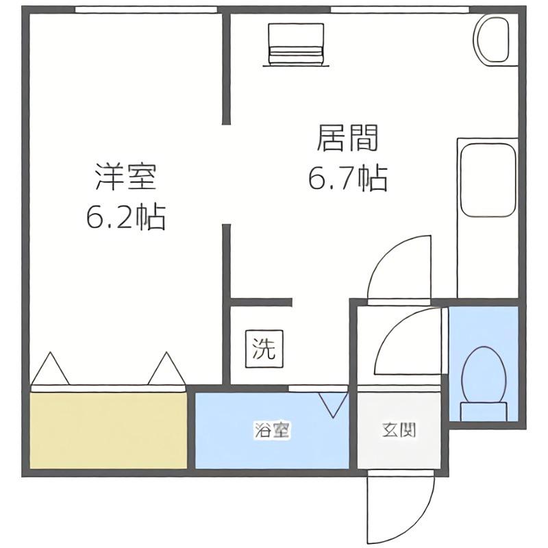セントラル6(1DK/1階)の間取り写真