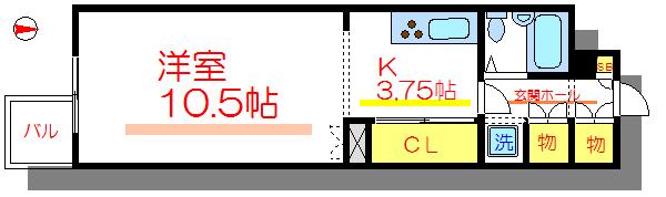 ブルックス東日暮里(1K/4階)の間取り写真