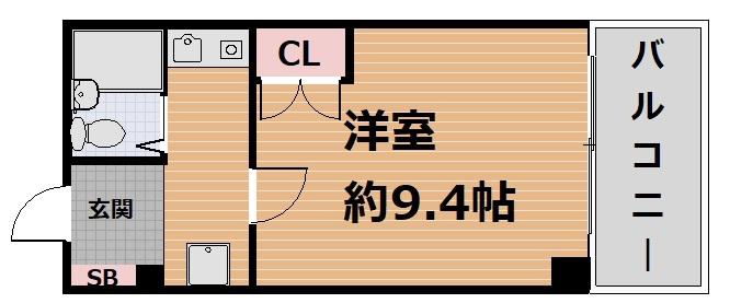 エスポワール川向(1K/2階)の間取り写真