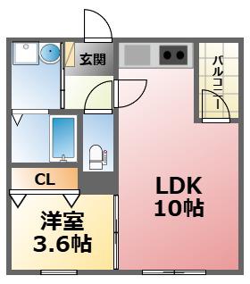 リブレメゾン東鳴尾I(1LDK/3階)の間取り写真