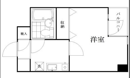 リーセントパレス多摩(1K/3階)の間取り写真