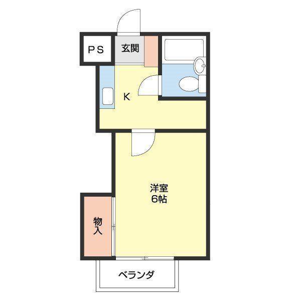 コーポメルヘン(1K/2階)の間取り写真
