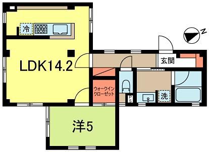 高井戸ユニバース(1LDK/2階)の間取り写真