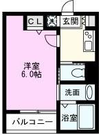MARK DUO吉川(1K/3階)の間取り写真