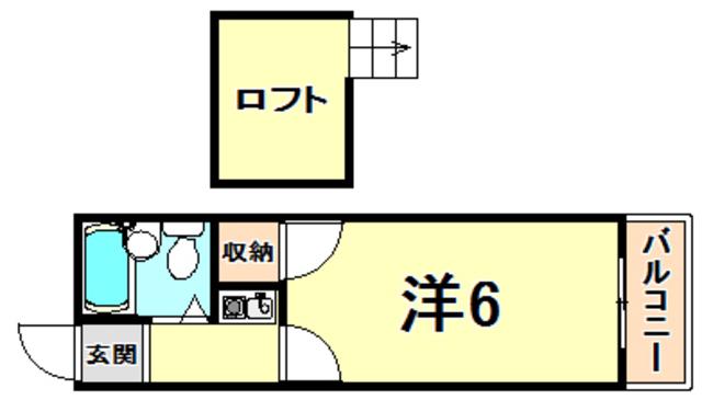 グランドライフ香櫨園(1K/1階)の間取り写真
