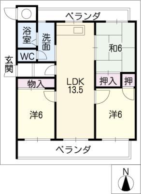 パークサイドM(3LDK/3階)の間取り写真