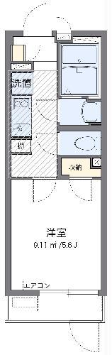 クレイノフェリス金町(1K/1階)の間取り写真