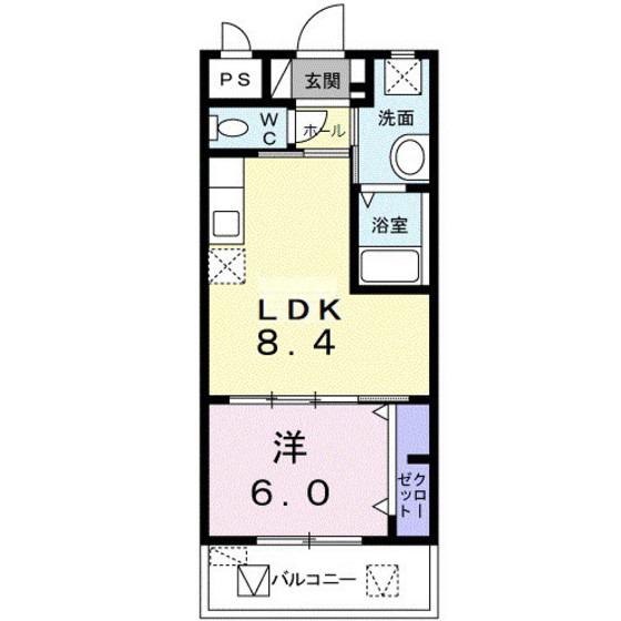 西武門みーちハウス(1LDK/2階)の間取り写真