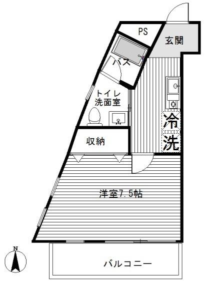YUKI HOUSE(1K/1階)の間取り写真