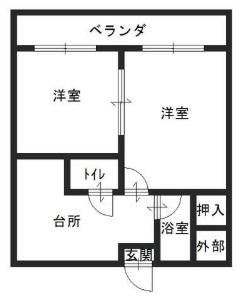 まるかマンション(2K/2階)の間取り写真