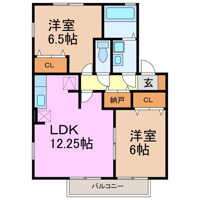 レジデンス黒沢台A・B・C(2LDK/1階)の間取り写真