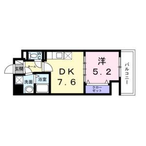 ウィングコート天王寺(1DK/2階)の間取り写真