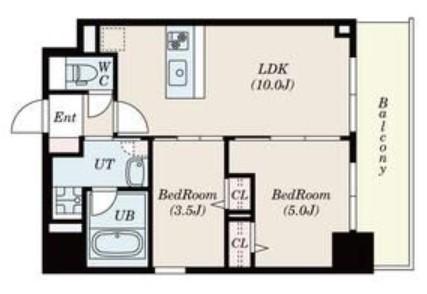 S-RESIDENCE福島DIVERSE(2LDK/9階)の間取り写真