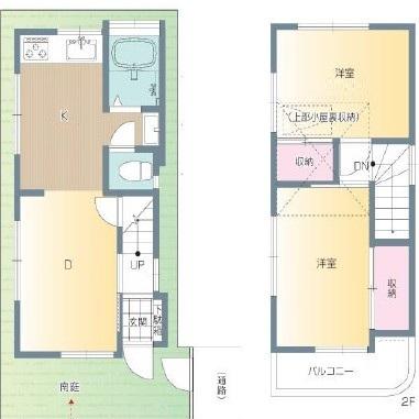 北区上十条戸建て(2DK/1階)の間取り写真