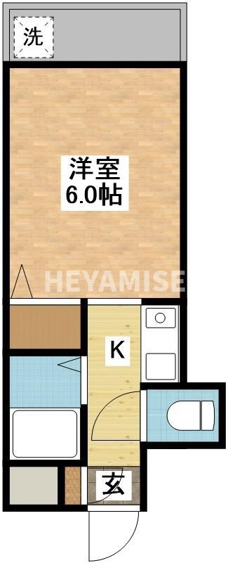 メゾンエスポワール家野町(1K/1階)の間取り写真