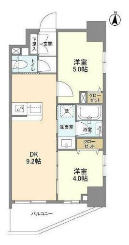リテラス三ノ輪(2DK/7階)の間取り写真