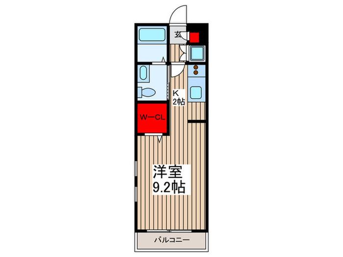 ユグランス北浦和(1K/3階)の間取り写真