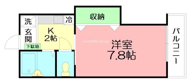 クレール・シェソワ(1K/2階)の間取り写真