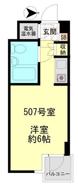 ニュー池袋ハイツ(ワンルーム/5階)の間取り写真