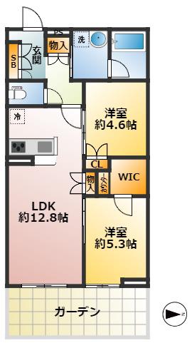 アーバン杉並本天沼(2LDK/1階)の間取り写真