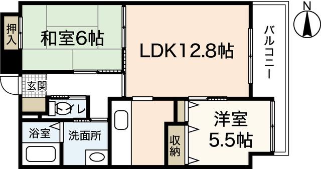 ワイビル(2LDK/3階)の間取り写真