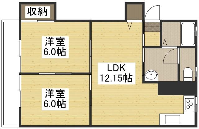 コーポ藤田(2LDK/2階)の間取り写真