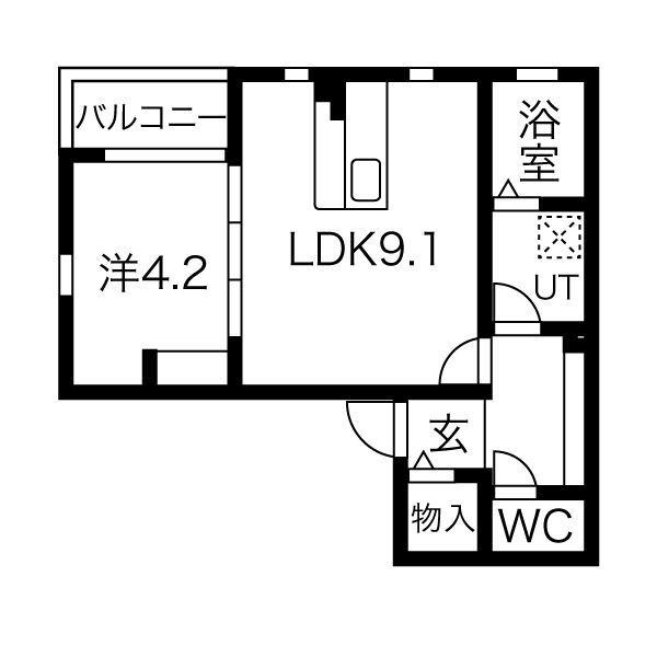 NAGOYA THE GARDEN(1LDK/2階)の間取り写真