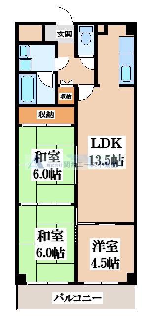 セワール吉田(3LDK/6階)の間取り写真