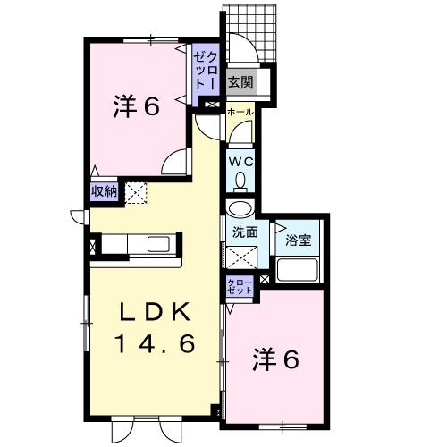JR室蘭本線 東室蘭駅 徒歩20分 2階建 築16年(2LDK/1階)の間取り写真