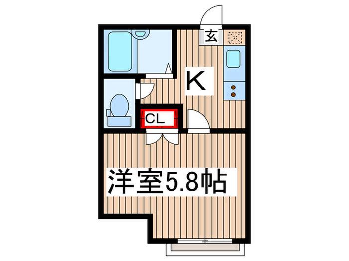 B´CASA津田沼IIIRE-BORN(1K/1階)の間取り写真