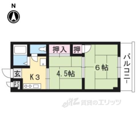 Mプラザ大住壱番館(2K/2階)の間取り写真