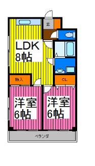 アーバンセピア(2LDK/3階)の間取り写真