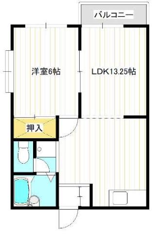 エスペランサ鈴木(1LDK/1階)の間取り写真