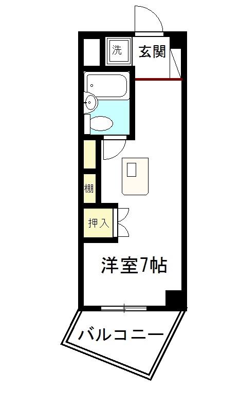 ヴィオレ野代(ワンルーム/2階)の間取り写真
