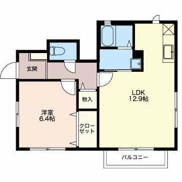 グランデ(1LDK/1階)の間取り写真