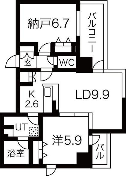 GROOVE堺東レジデンス(2LDK/3階)の間取り写真