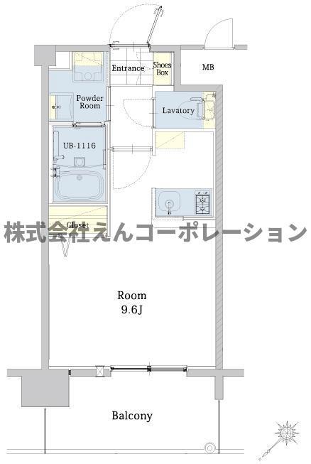 エンクレスト博多駅東II(ワンルーム/5階)の間取り写真