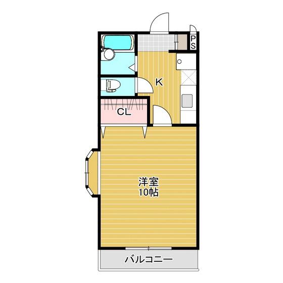 にしきハイツIII(1K/1階)の間取り写真