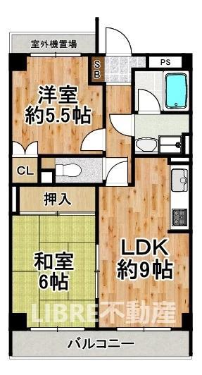 レクシア泉尾(2LDK/2階)の間取り写真