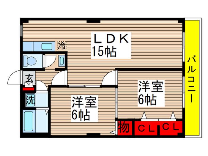 エトワール・ド・デコ(2LDK/2階)の間取り写真